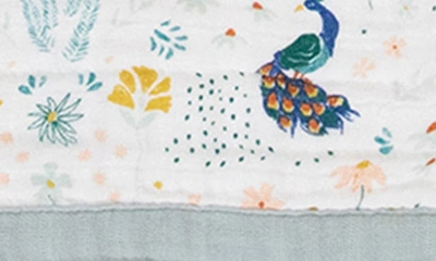 Little Unicorn Cotton Muslin Baby Quilt In Peacock