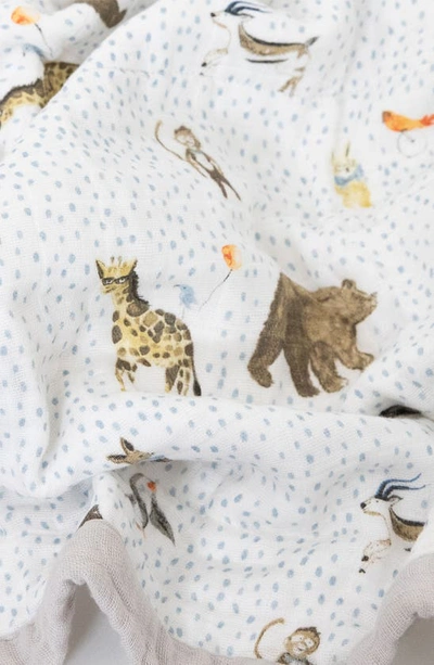 Little Unicorn Cotton Muslin Baby Quilt In Party Animals