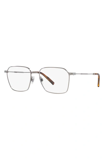 Shop Dolce & Gabbana 55mm Rectangular Glasses In Gunmetal