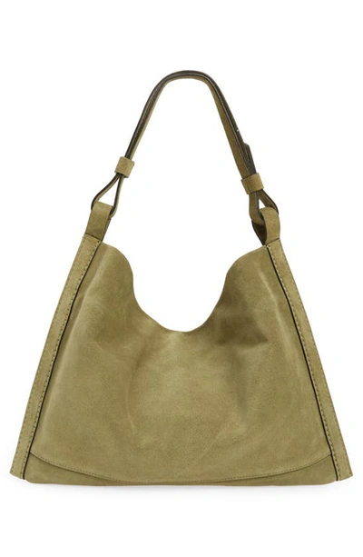 Shop Proenza Schouler White Label Minetta Suede Shoulder Bag In Bamboo