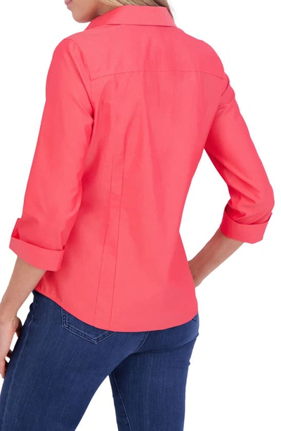 Shop Foxcroft Taylor Fitted Non-iron Shirt In Simply Red