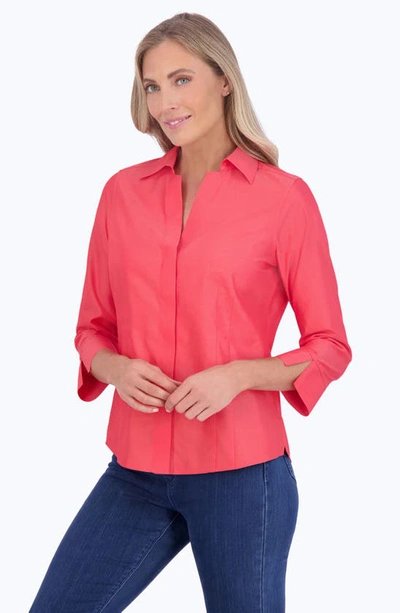 Shop Foxcroft Taylor Fitted Non-iron Shirt In Simply Red