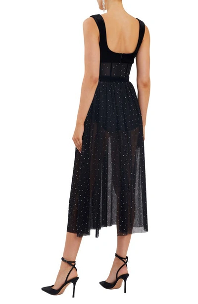 Shop Rebecca Vallance Lilah Diamante Midi Dress In Black