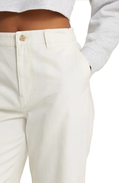 Shop Bp. High Waist Straight Leg Cotton Pants In White Whisper