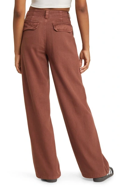 Bp. Utility High Waist Wide Leg Pants In Brown Chino