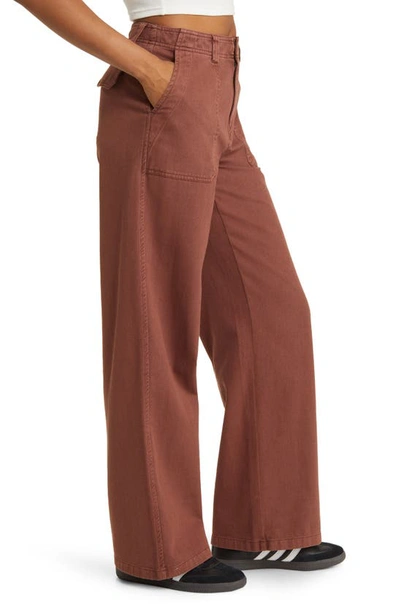 Bp. Utility High Waist Wide Leg Pants In Brown Chino