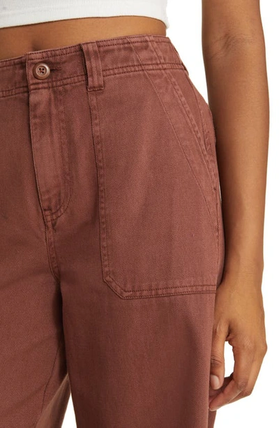 Bp. Utility High Waist Wide Leg Pants In Brown Chino