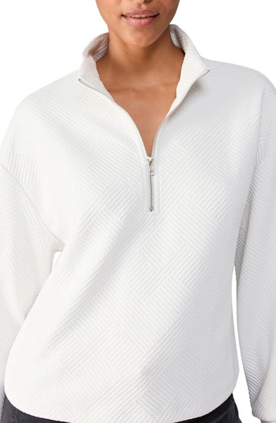 Shop Sanctuary Quilted Half Zip Top In White Sand