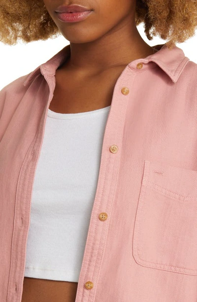 Shop Bp. Oversize Cotton Twill Shirt In Pink Crystal