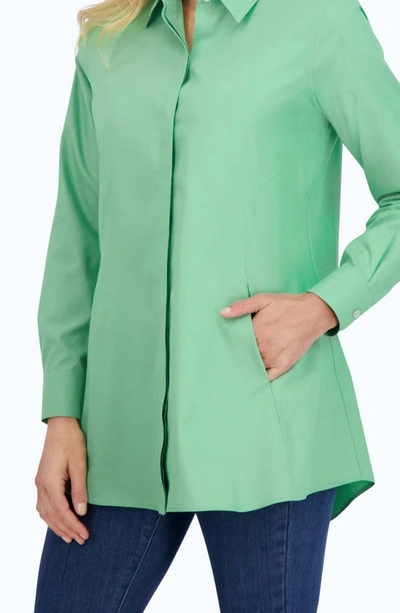 Shop Foxcroft Cici Non-iron Tunic Blouse In New Leaf