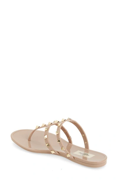 Shop Valentino Rockstud Jelly Sandal In Poudre