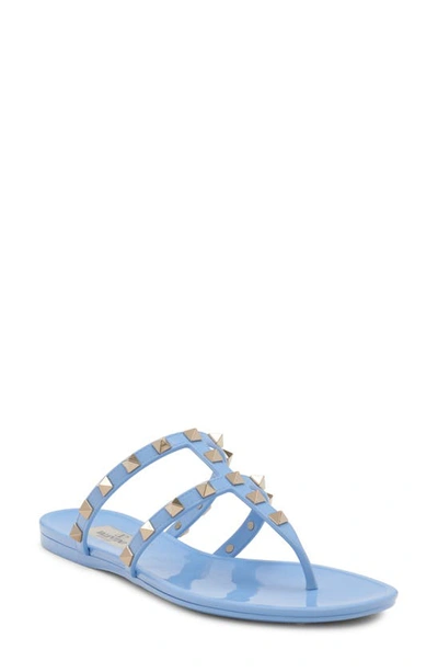 Shop Valentino Rockstud Jelly Sandal In Popeline Blue