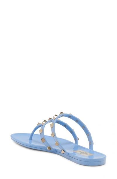 Shop Valentino Rockstud Jelly Sandal In Popeline Blue