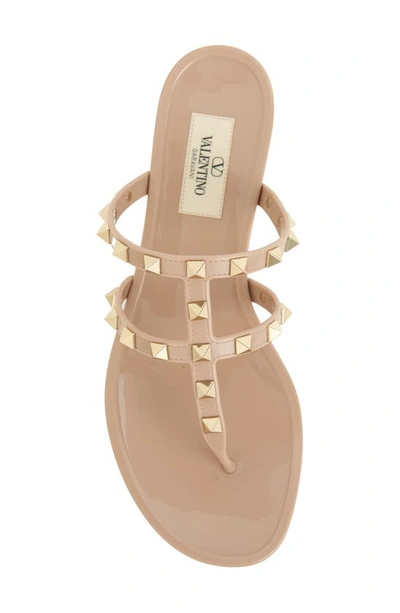 Shop Valentino Rockstud Jelly Sandal In Poudre