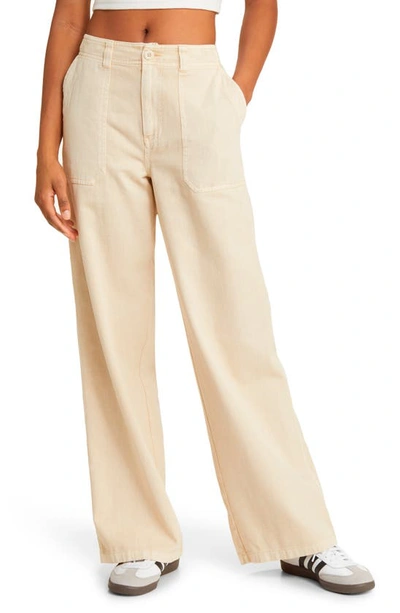 Bp. Utility High Waist Wide Leg Pants In Ivory Fog