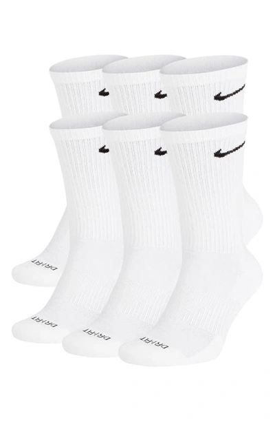 Shop Nike Assorted 6-pack Everyday Plush Cushion Crew Training Socks In White/ Black