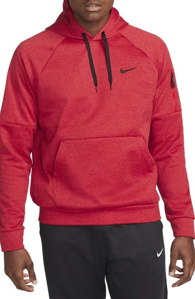 Nike Men's  Therma Therma-fit Hooded Fitness Pullover In Team Red/ Red/ Black