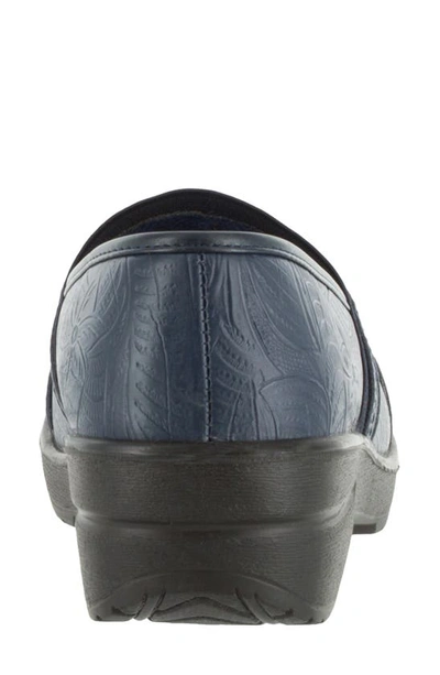 Easy Street Origin Embossed Comfort Slip-on Clog In Navy Tool