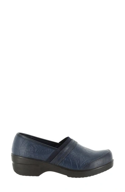 Easy Street Origin Embossed Comfort Slip-on Clog In Navy Tool