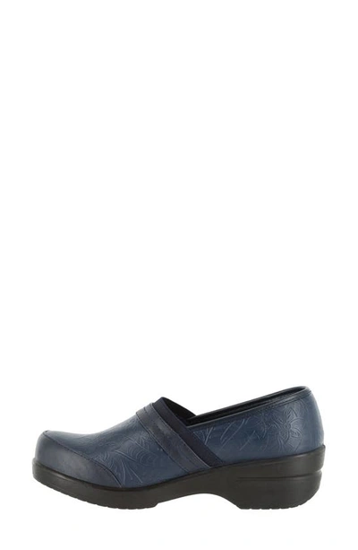 Easy Street Origin Embossed Comfort Slip-on Clog In Navy Tool