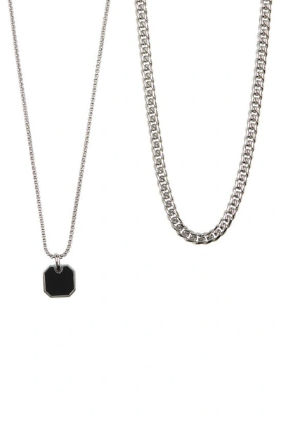Shop American Exchange Set Of 2 Necklaces In Silver