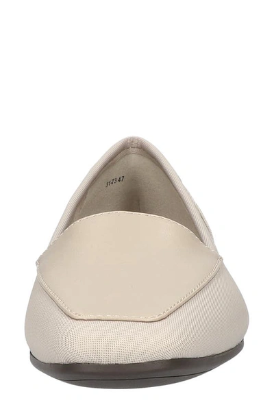 Easy Street Thrill Perf Womens Leather Square Toe Ballet Flats In Oatmeal Linen Print
