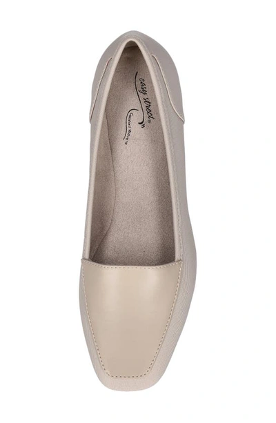 Easy Street Thrill Perf Womens Leather Square Toe Ballet Flats In Oatmeal Linen Print