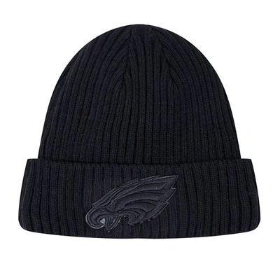 Shop Pro Standard Philadelphia Eagles Triple Black Cuffed Knit Hat