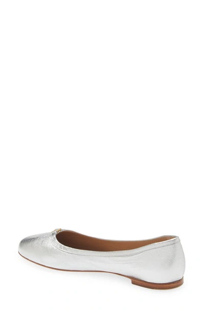 Chloé Marcie Metallic Leather Ballerina Flats In Silver
