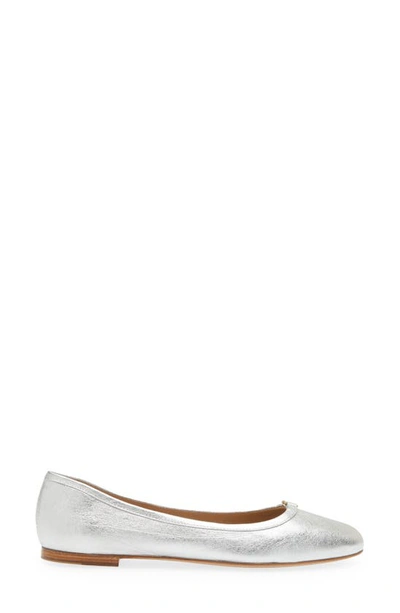 Chloé Marcie Metallic Leather Ballerina Flats In Silver