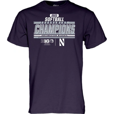 Shop Blue 84 Purple Northwestern Wildcats 2023 Ncaa Big Ten Softball Conference Tournament Champions Locker Room 