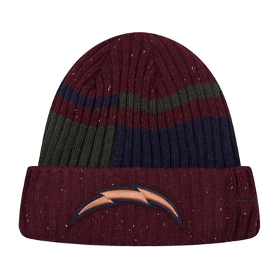 Shop Pro Standard Burgundy Los Angeles Chargers Speckled Cuffed Knit Hat