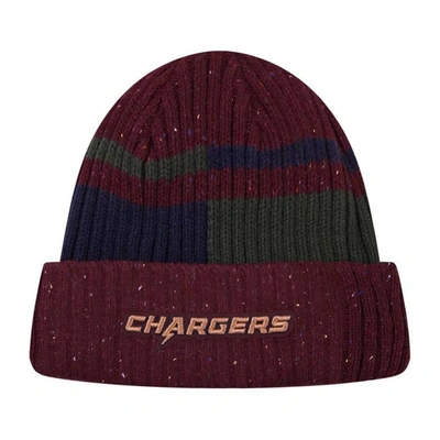 Shop Pro Standard Burgundy Los Angeles Chargers Speckled Cuffed Knit Hat