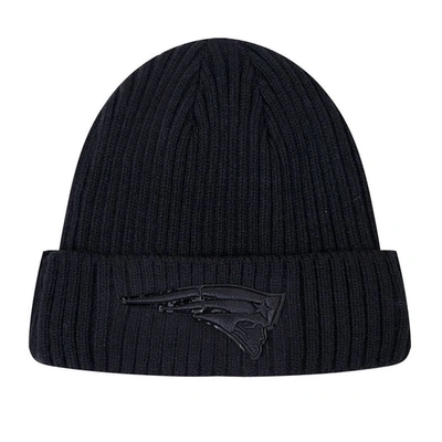 Shop Pro Standard New England Patriots Triple Black Cuffed Knit Hat