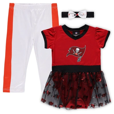 Shop Jerry Leigh Girls Infant Red Tampa Bay Buccaneers Tailgate Game Day Bodysuit With Tutu, Headband & Leggings Chee