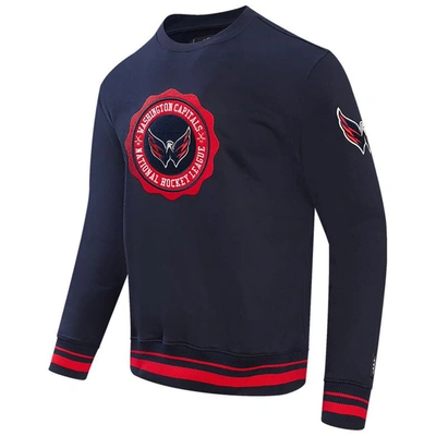 Shop Pro Standard Navy Washington Capitals Crest Emblem Pullover Sweatshirt