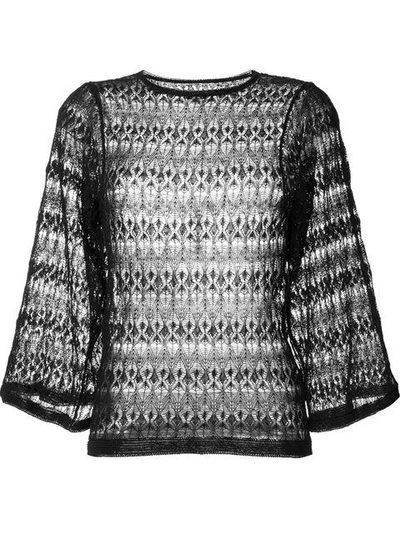 Shop Isabel Marant Crochet Wide Sleeve Sweater