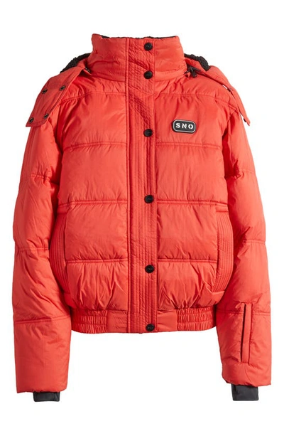Shop Topshop Hooded Puffer Jacket In Red