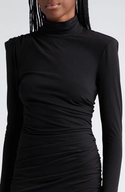 Shop Cinq À Sept Marlene Superstretch Long Sleeve Minidress In Black
