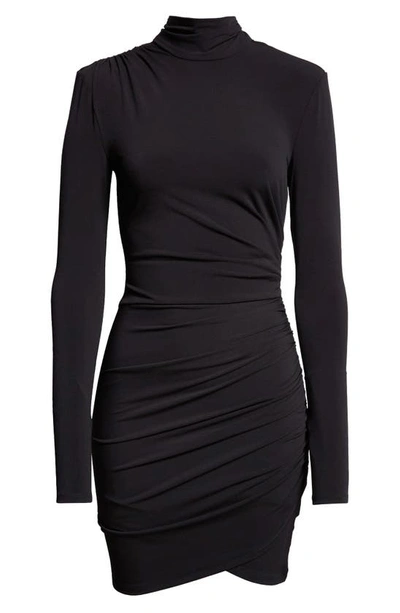 Shop Cinq À Sept Marlene Superstretch Long Sleeve Minidress In Black