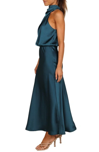Petal And Pup Womens Anabelle Halter Neck Maxi Dress In Teal