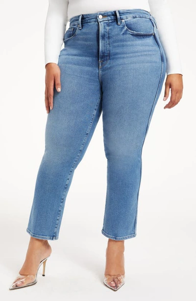Shop Good American Good Curve Straight Leg Jeans In Indigo268