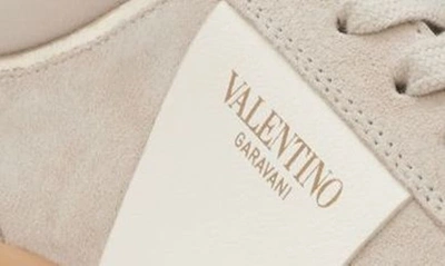 Shop Valentino Garavani Upvillage Low Top Sneaker In Rock Beige/ivory/platino