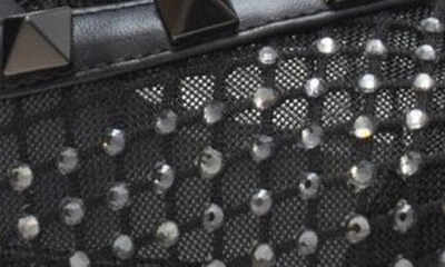 Shop Valentino Rockstud T-strap Pointed Toe Pump In Black Diamond/ Nero