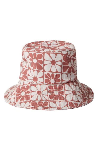 Shop Billabong Kids' Bucket List Daisy Print Hat In Golden Brown