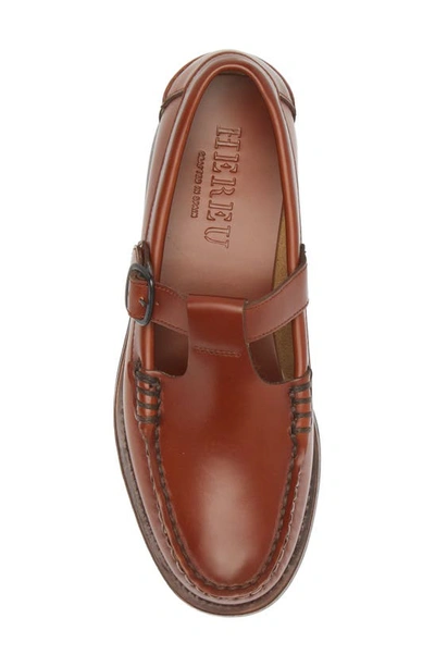 Hereu Alber Sport T-bar Loafer In Tan