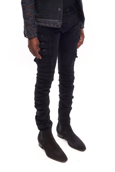 Shop Akings Black Omari Stacked Jeans In 40