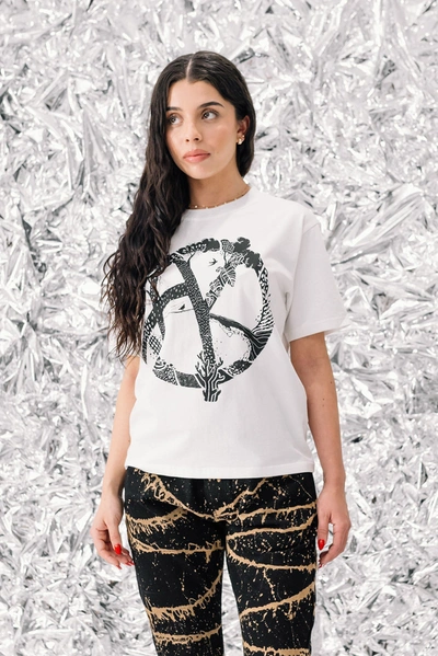 Shop Akings Tree Of Life T-shirt In White