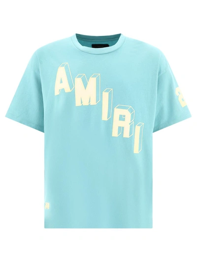 Shop Amiri Logo T-shirt In Blue