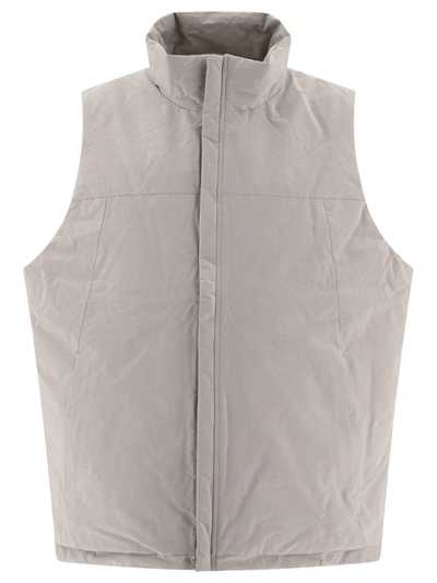 Shop Kaptain Sunshine Padded Vest Jacket In Grey